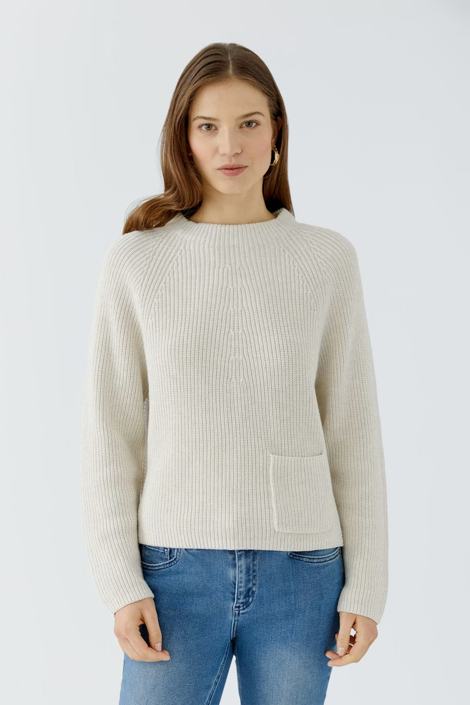 Oui Riya Cotton Pullover With Pocket
