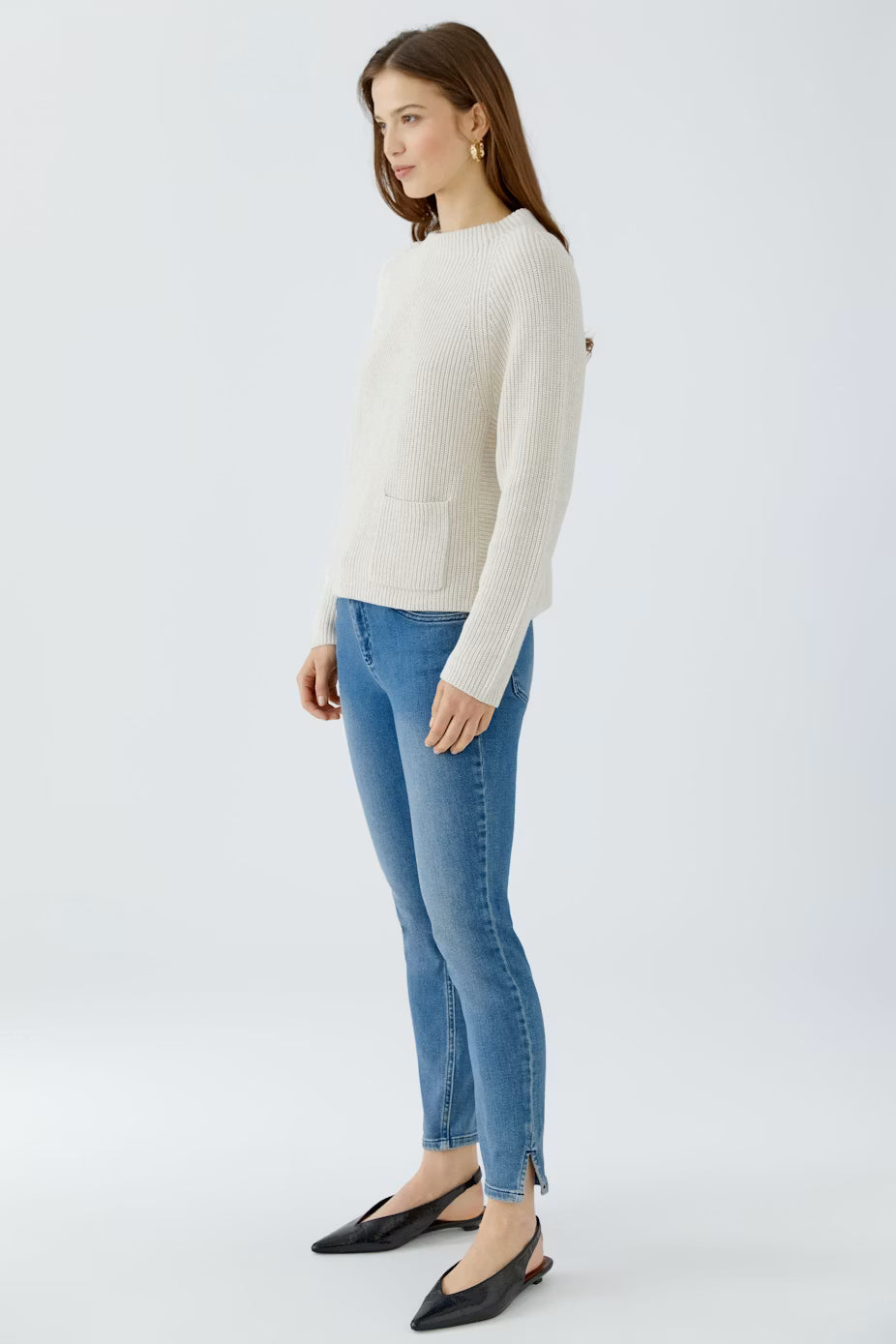 Oui Riya Cotton Pullover With Pocket