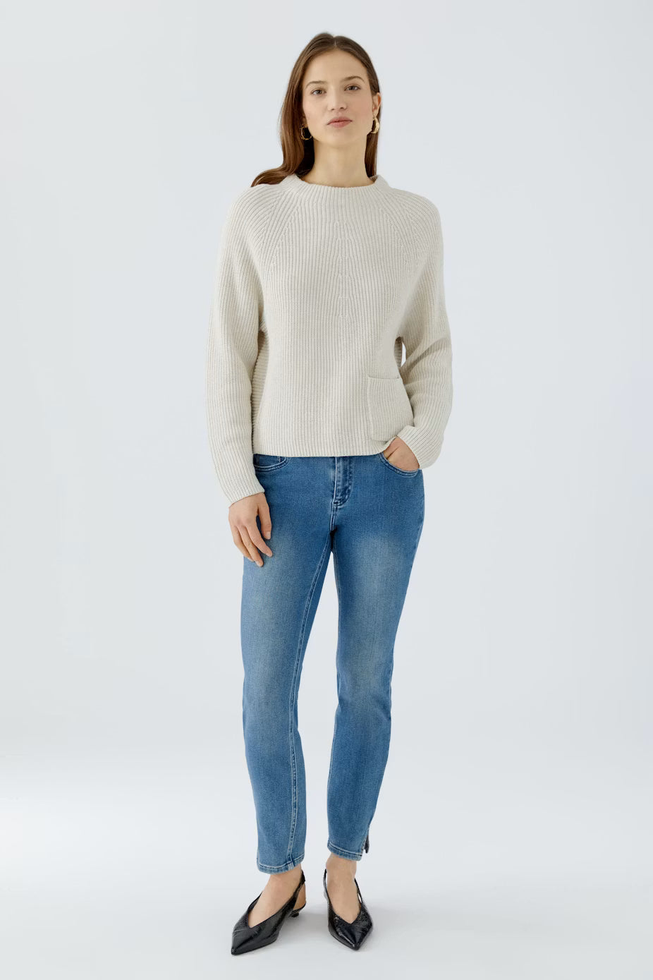 Oui Riya Cotton Pullover With Pocket