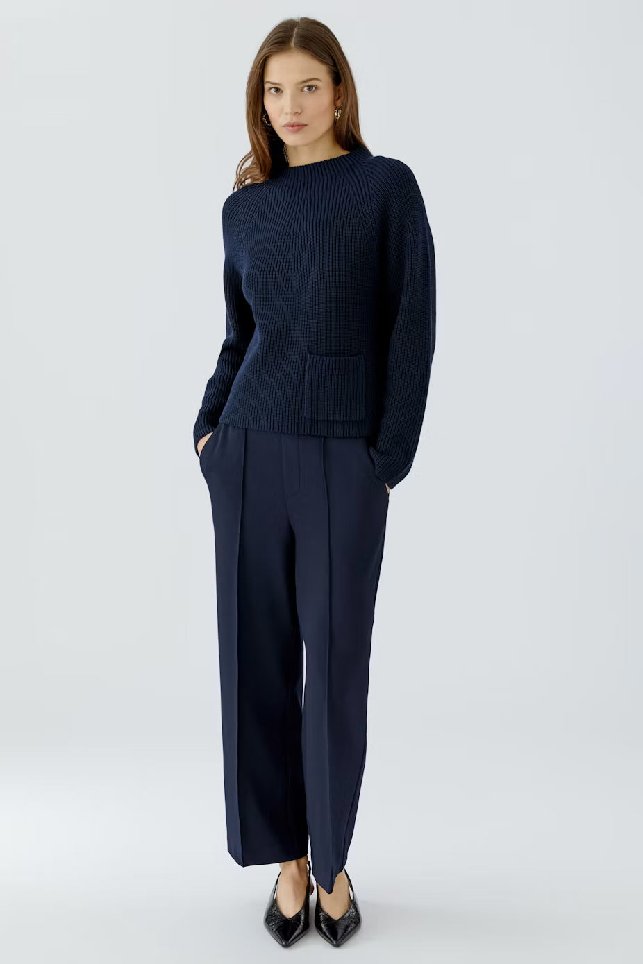 Oui Riya Cotton Pullover With Pocket