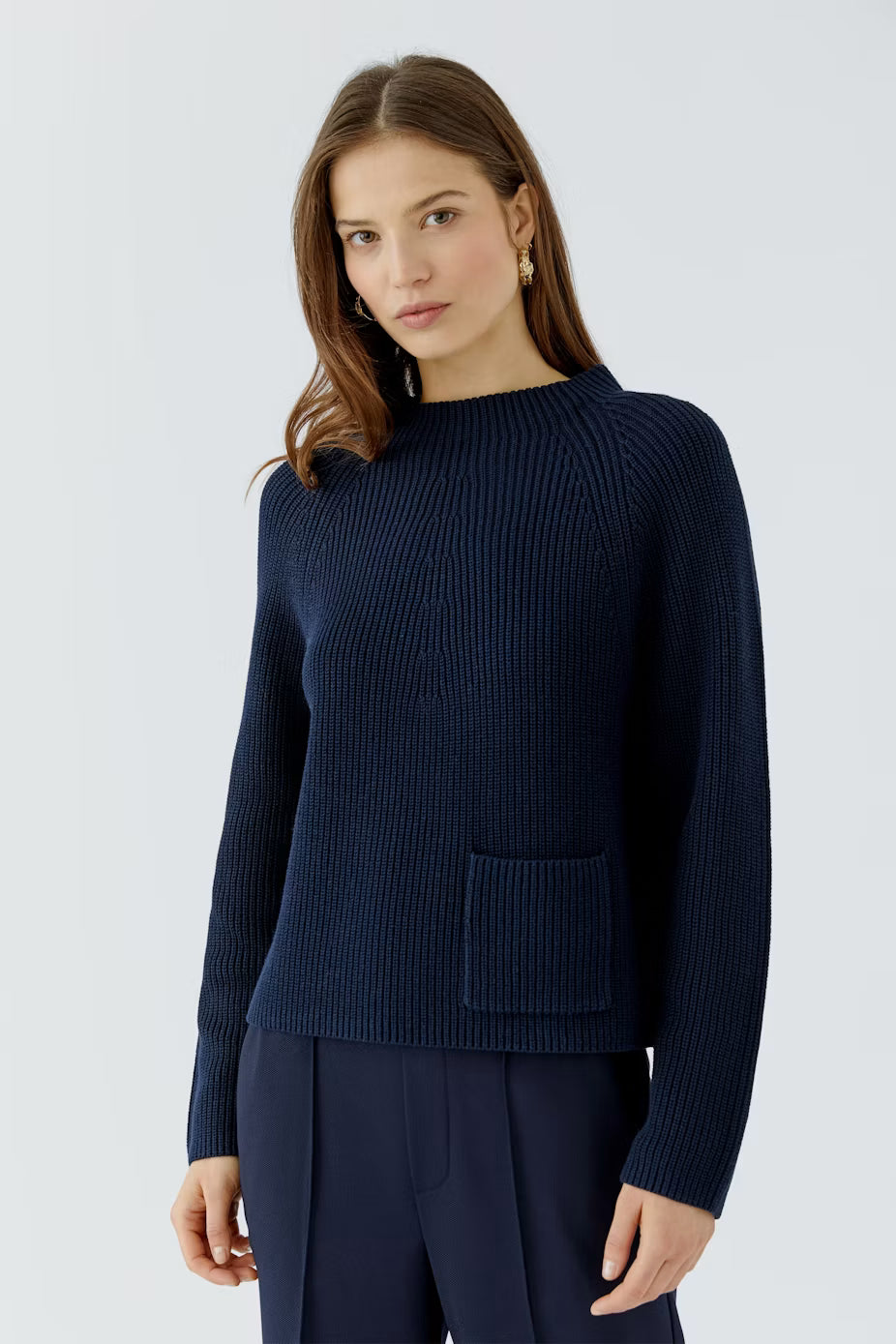 Oui Riya Cotton Pullover With Pocket