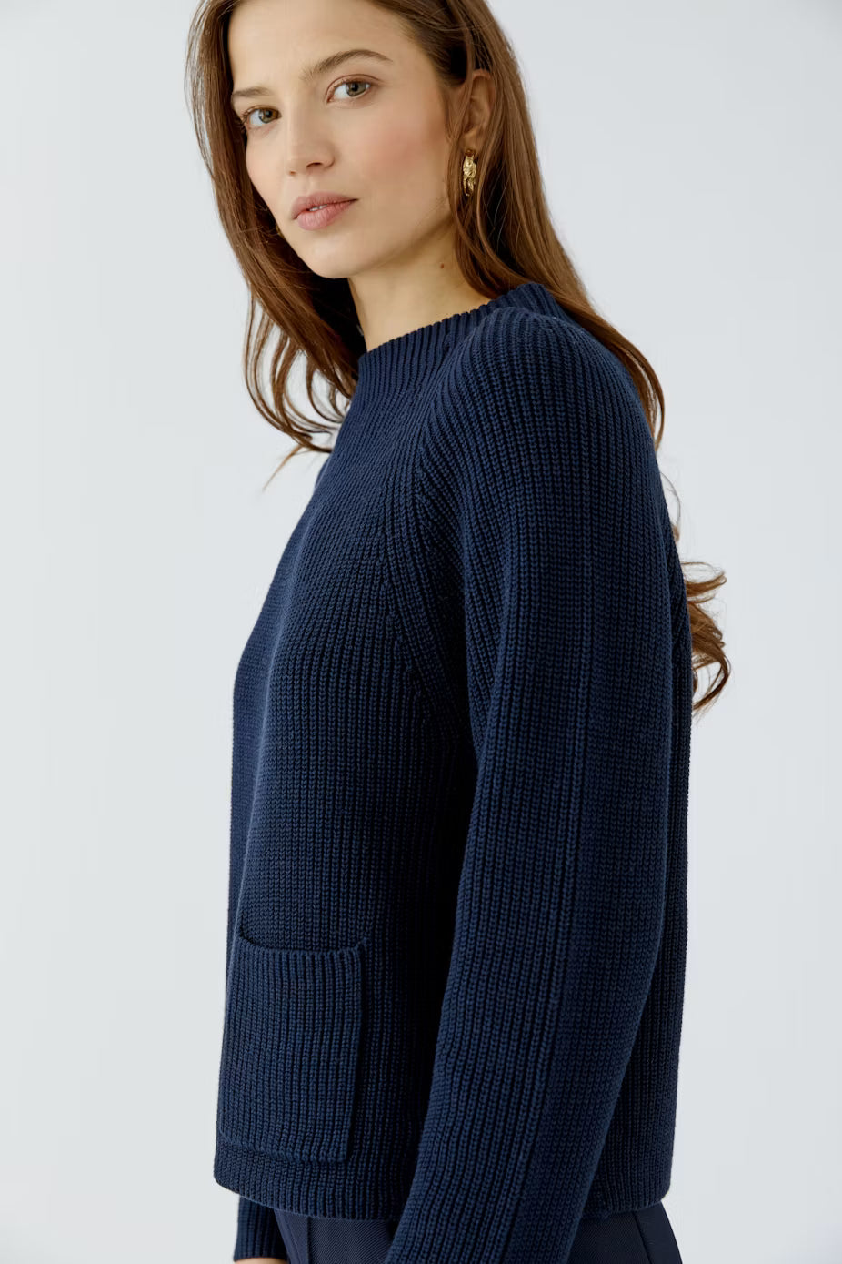 Oui Riya Cotton Pullover With Pocket