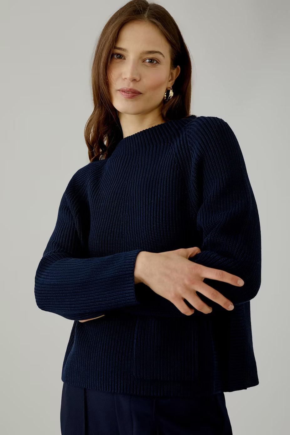 Oui Riya Cotton Pullover With Pocket