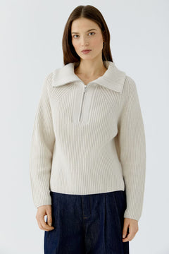 Oui Troyer Cotton Blend 1/4 Zip Pullover