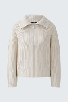 Oui Troyer Cotton Blend 1/4 Zip Pullover