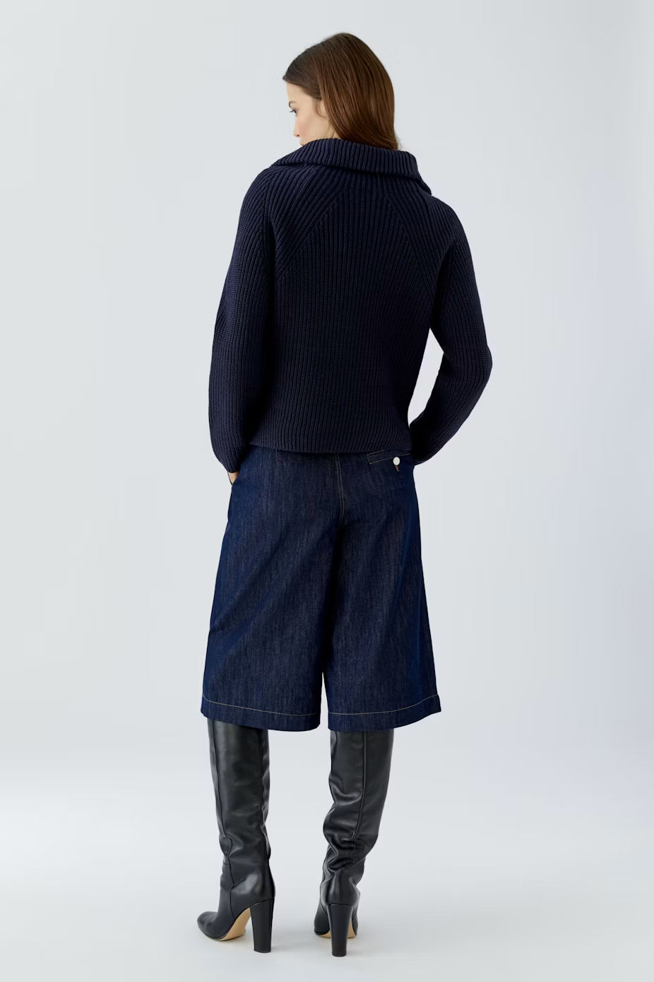 Oui Troyer Cotton Blend 1/4 Zip Pullover