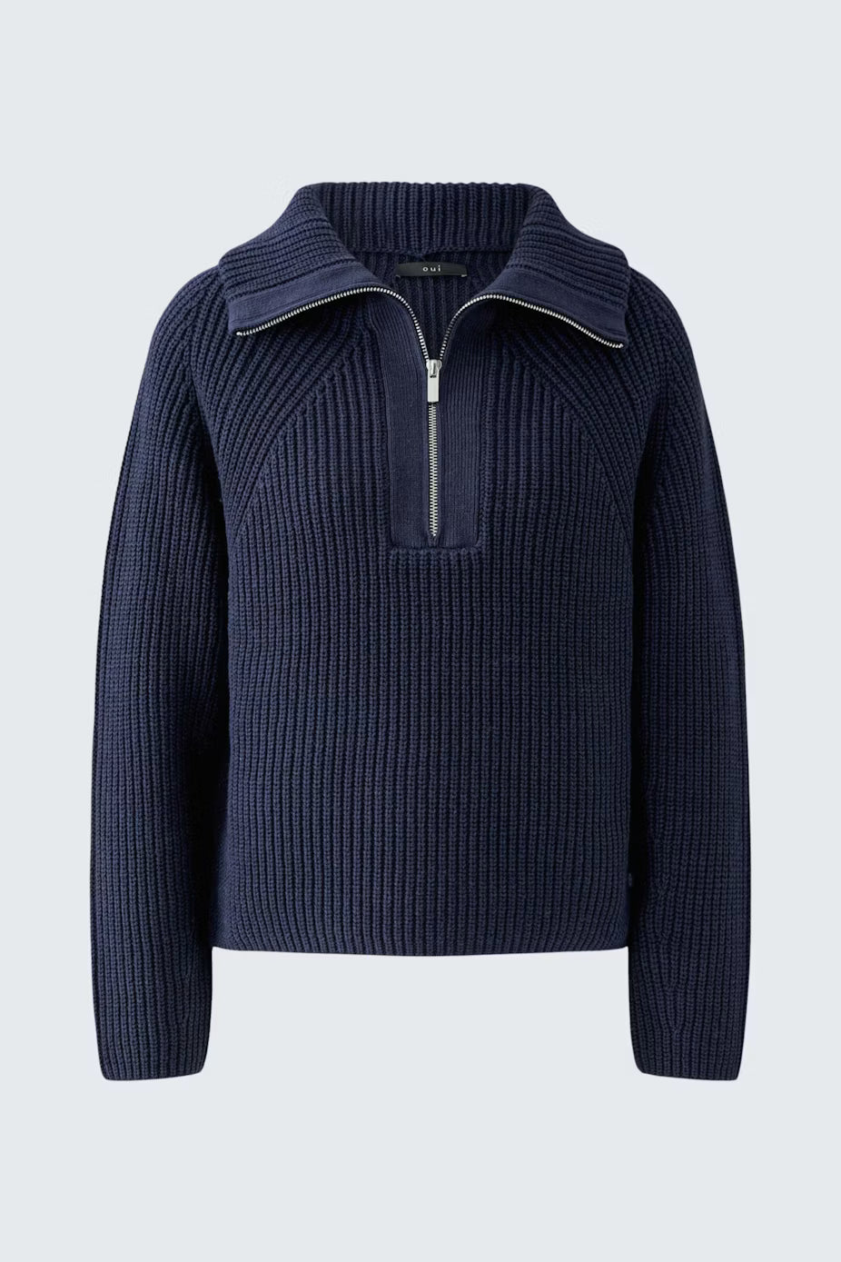 Oui Troyer Cotton Blend 1/4 Zip Pullover