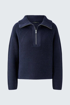 Oui Troyer Cotton Blend 1/4 Zip Pullover