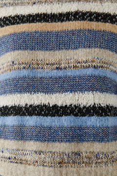 Oui Striped Mixed Media Pullover
