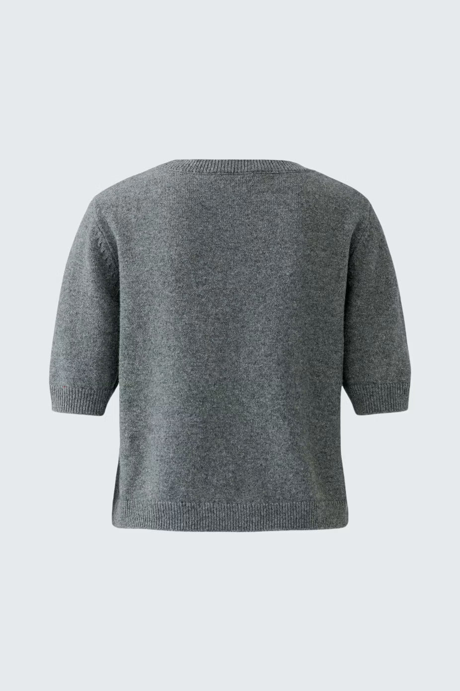 Oui Short Sleeve Sweater With Denim Pockets