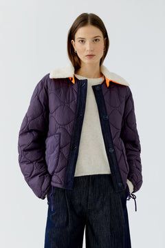 Oui Reversible Quilted Jacket With Collar