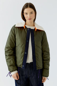 Oui Reversible Quilted Jacket With Collar