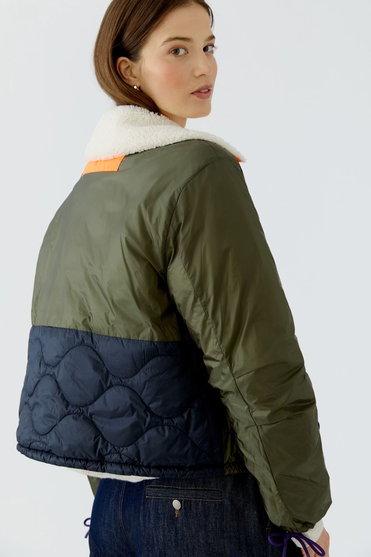 Oui Reversible Quilted Jacket With Collar