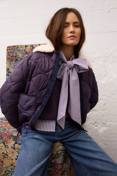 Oui Reversible Quilted Jacket With Collar