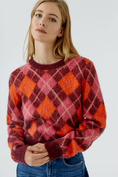 Oui Argyle Sweater