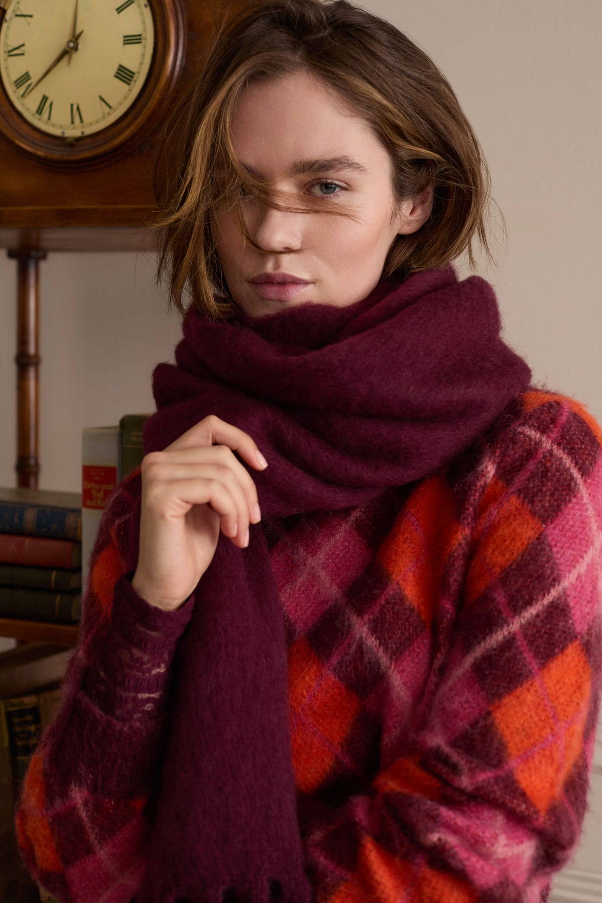 Oui Argyle Sweater
