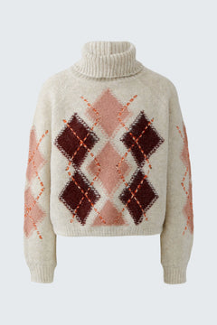 Oui Argyle Turtleneck