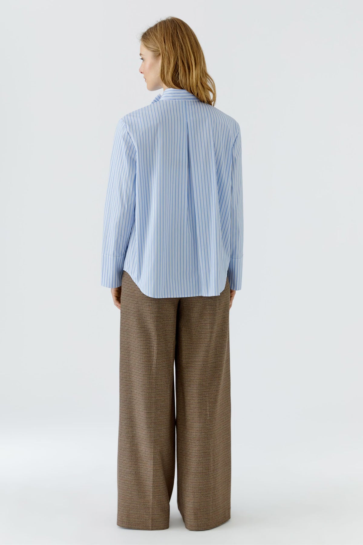 Oui Striped Blouse With Bow Tie