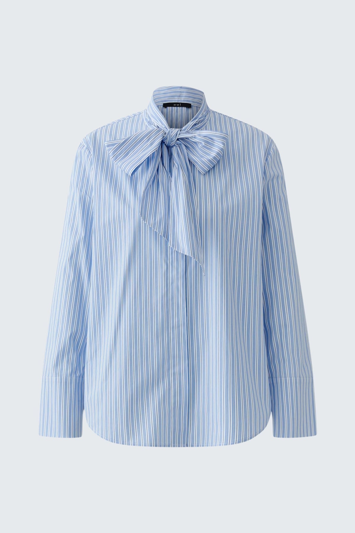 Oui Striped Blouse With Bow Tie
