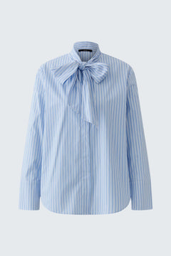 Oui Striped Blouse With Bow Tie