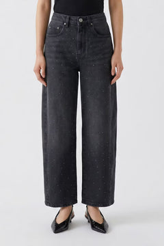 Oui Barrel Jeans With Studs