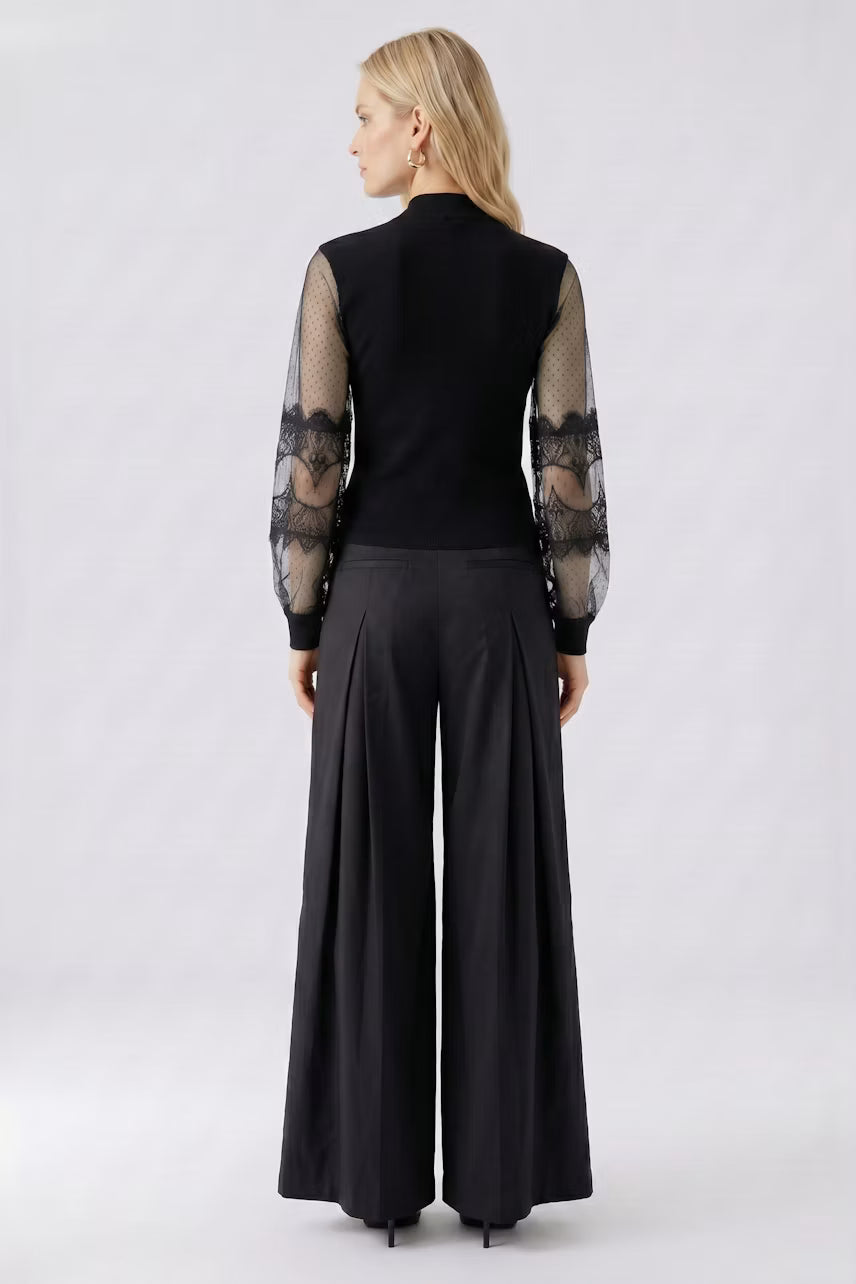 Oui Lace Sleeve Sweater