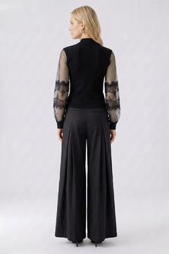 Oui Lace Sleeve Sweater