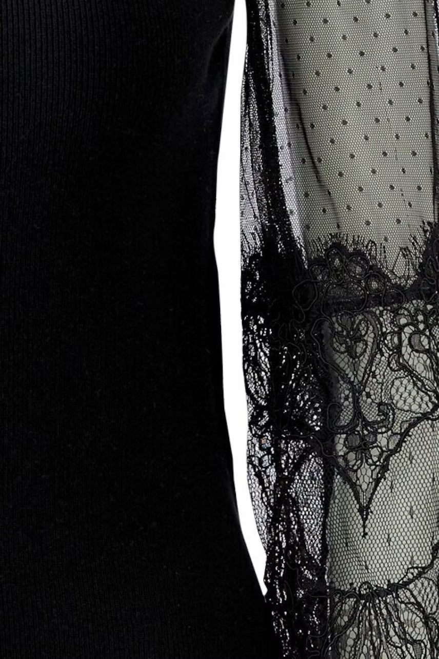 Oui Lace Sleeve Sweater