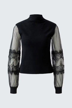 Oui Lace Sleeve Sweater