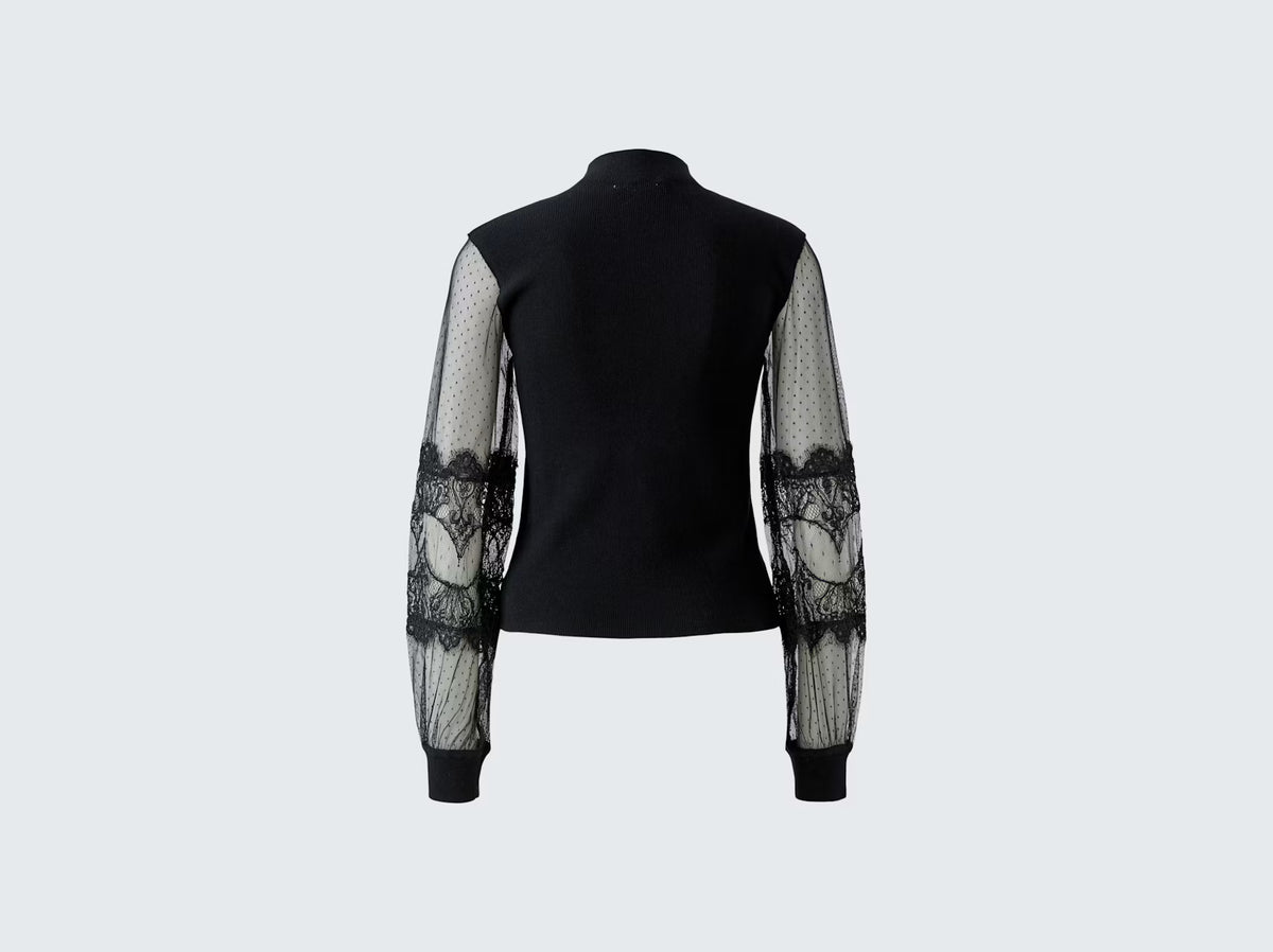 Oui Lace Sleeve Sweater
