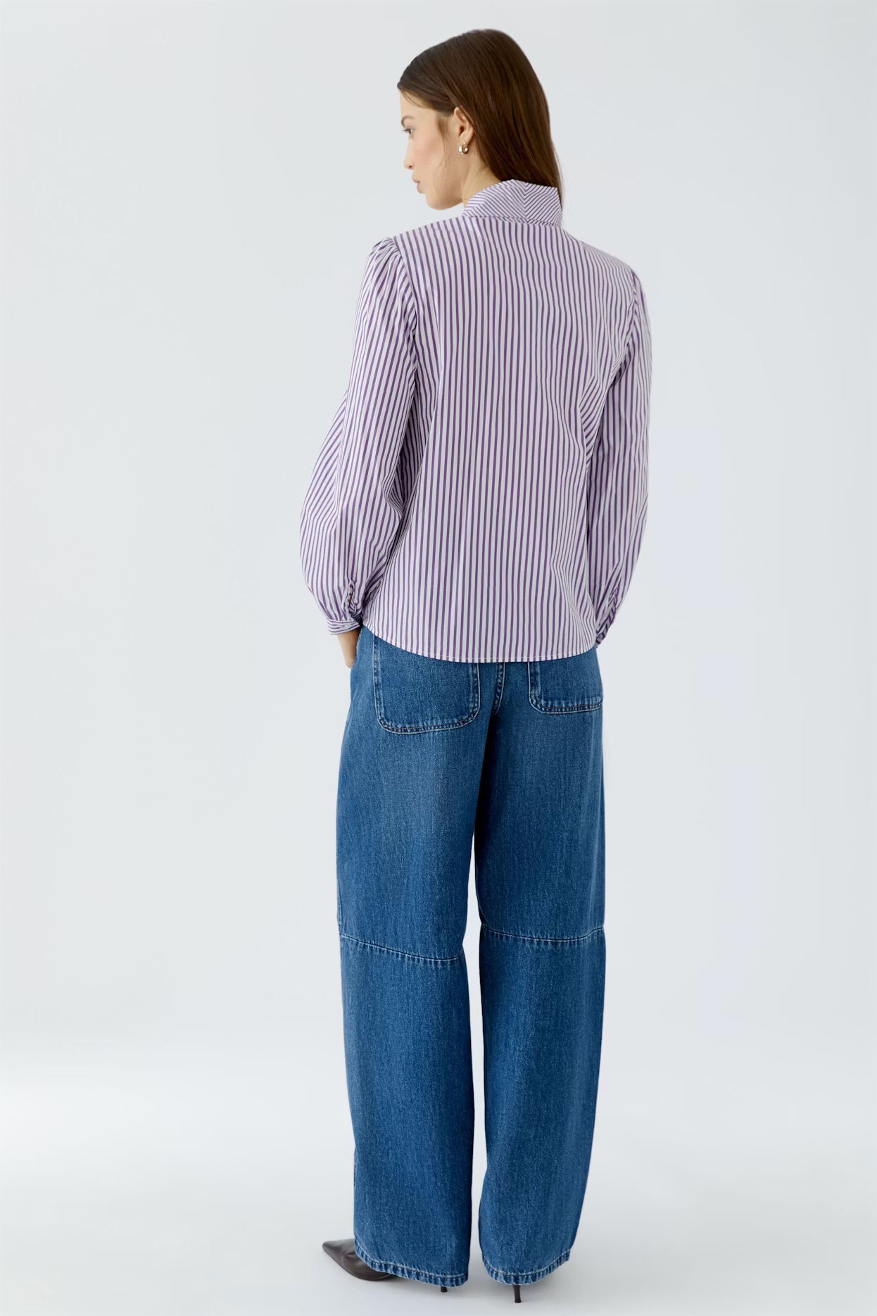 Oui Striped Blouse With Bow