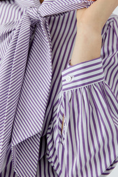 Oui Striped Blouse With Bow