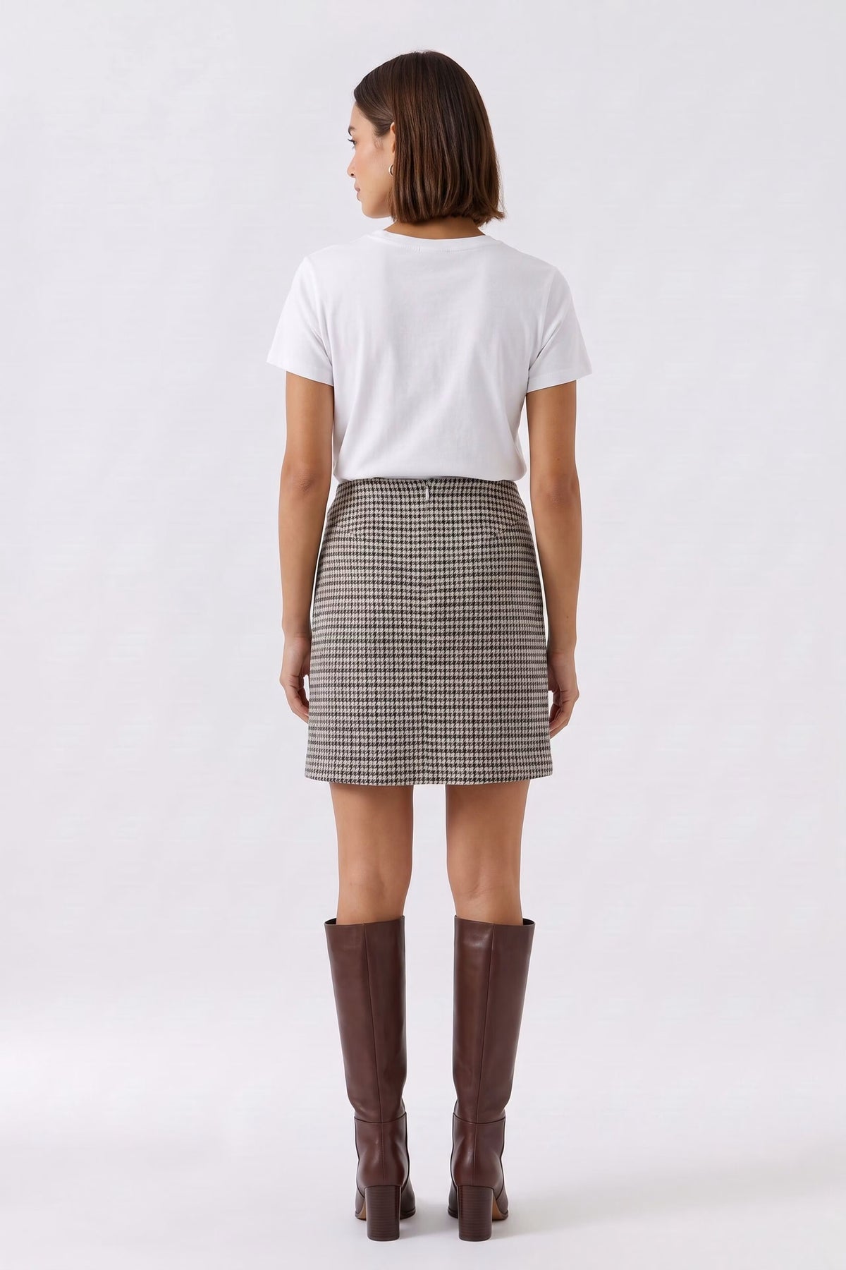 Oui Houndstooth Skirt