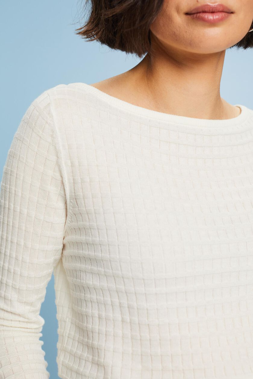 Esprit Structured Cotton Boatneck Sweater