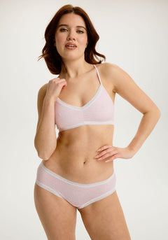 Lace Trim Microfibre  Seamless Hipster (Candy Hearts)