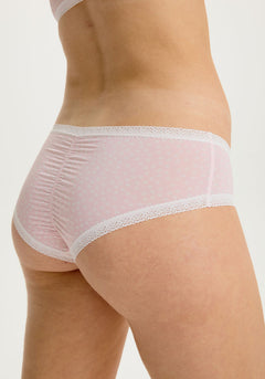 Lace Trim Microfibre  Seamless Hipster (Candy Hearts)