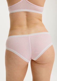 Lace Trim Microfibre  Seamless Hipster (Candy Hearts)
