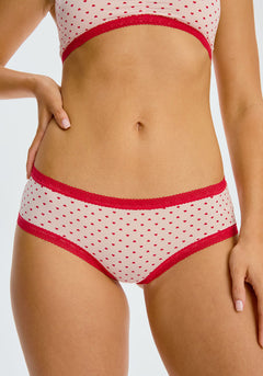 🇨🇦  Lace Trim Microfibre  Seamless Hipster (Red)