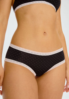 🇨🇦  Lace Trim Microfibre  Seamless Hipster (Red)