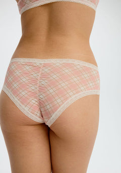 Lace Trim Microfibre  Seamless Hipster (Red Rose)