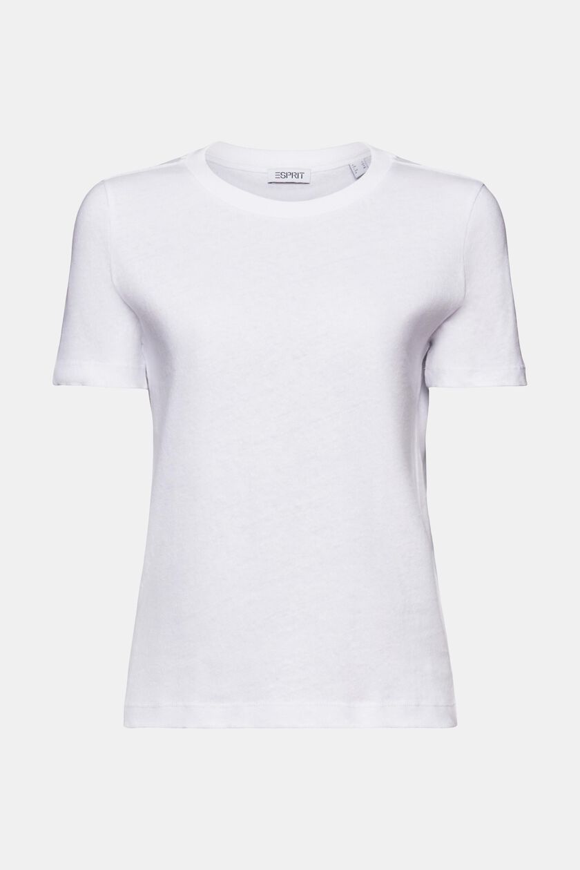 Esprit Cotton Linen Crew Neck T-Shirt
