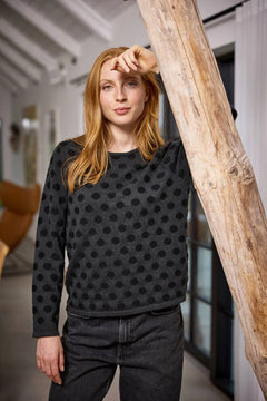 Mansted Joan Dot Cotton Merino Crewneck