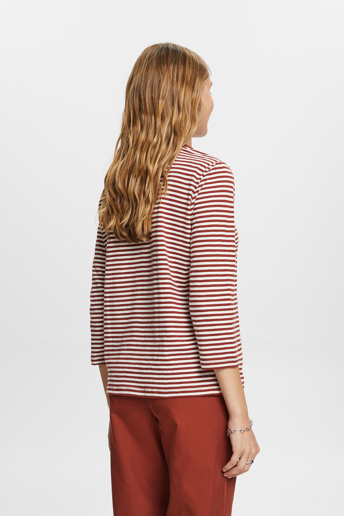 Esprit Long Sleeve Striped Cotton T-Shirt