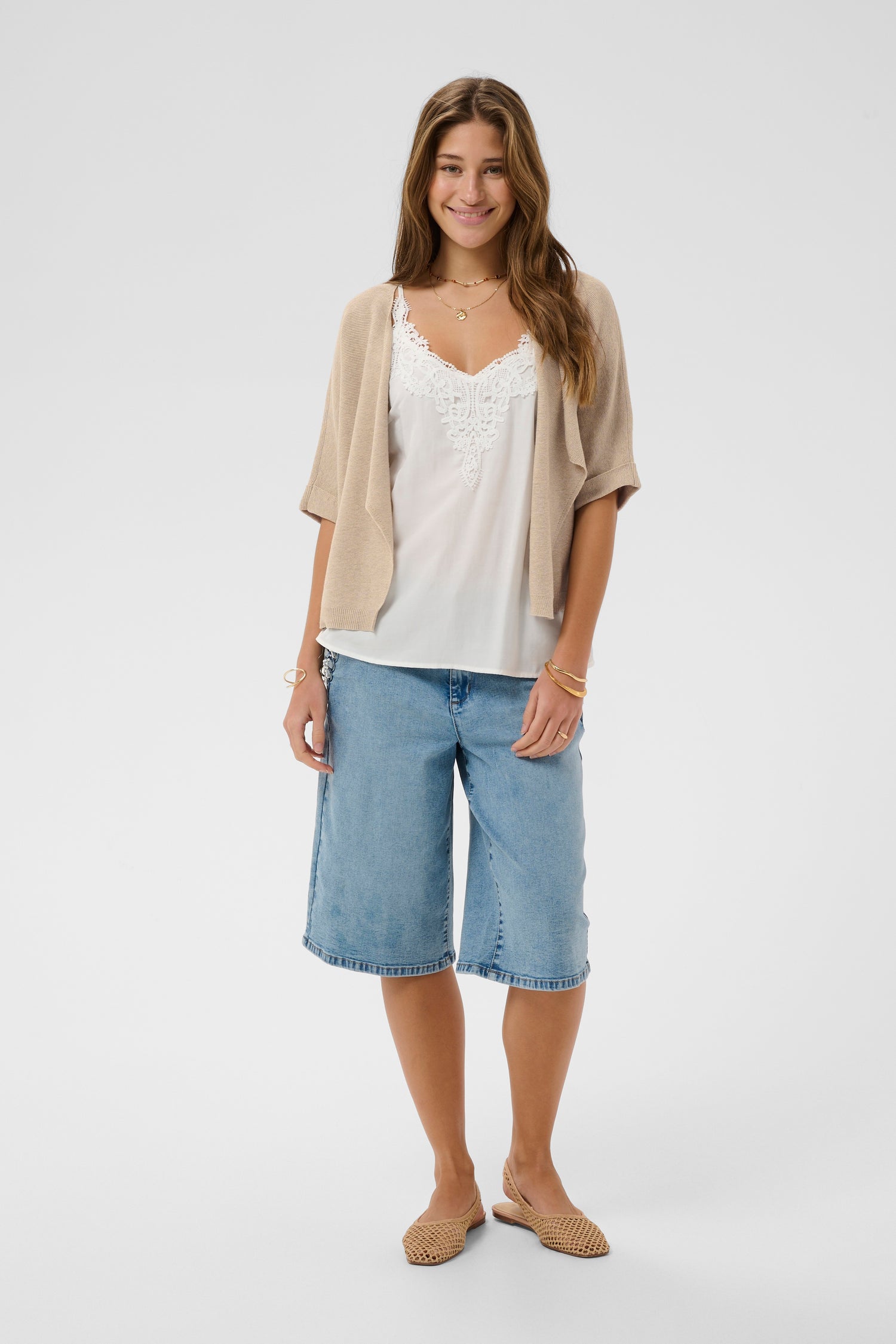 Cream Sillar Knit Bolero