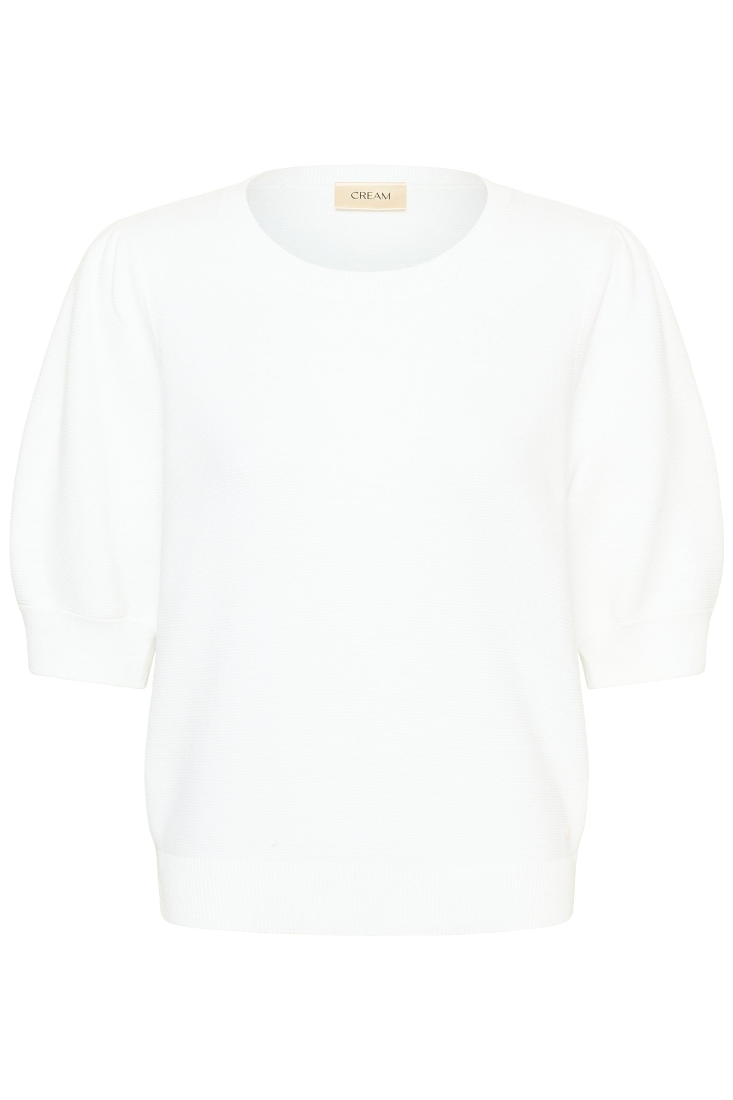 Cream Sillar Knit Short Sleeve Pullover