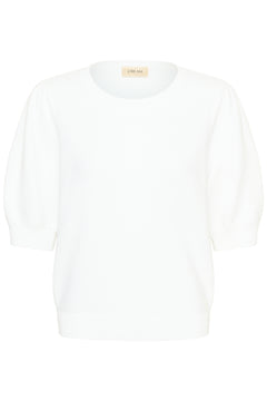 Cream Sillar Knit Short Sleeve Pullover