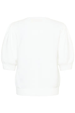 Cream Sillar Knit Short Sleeve Pullover