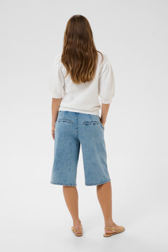 Cream Sillar Knit Short Sleeve Pullover