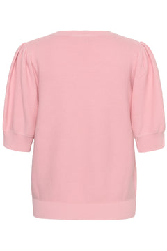 Cream Sillar Knit Short Sleeve Pullover