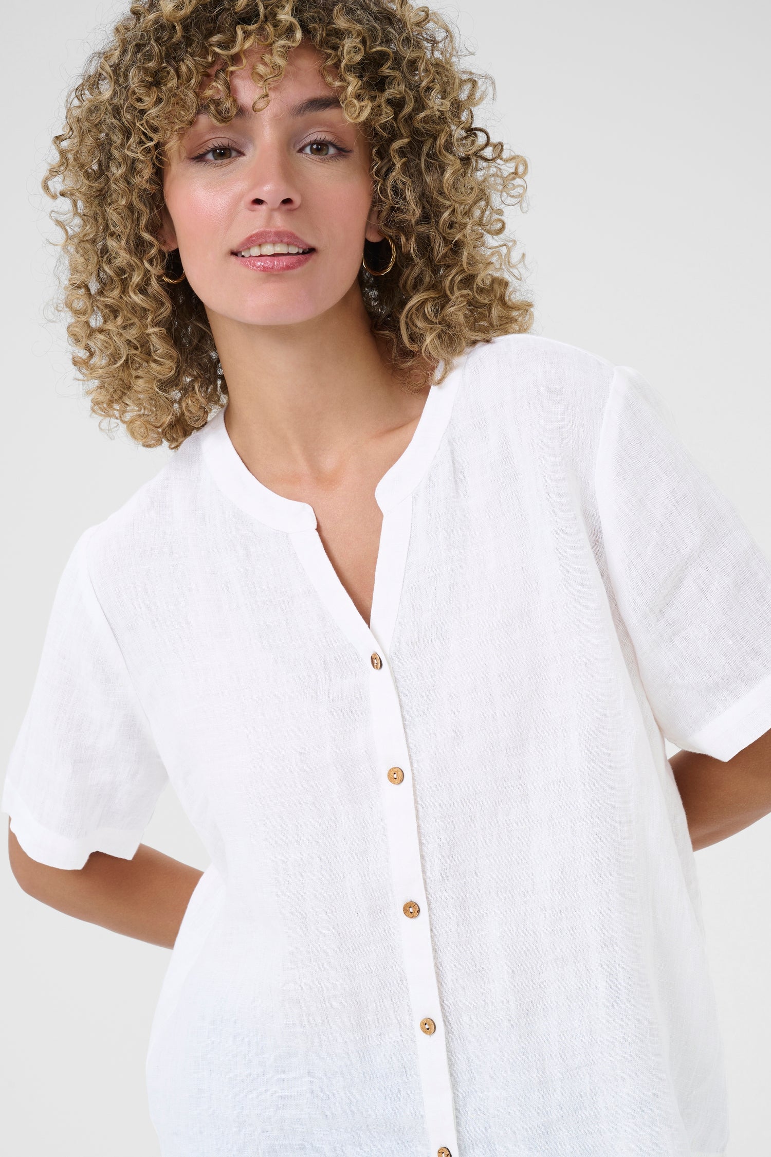 Cream Bellis Linen Shirt